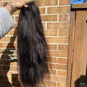 Natural black 24 inch lace front wig human hair